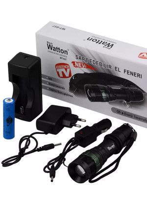 Şarjlı Zoomlu Acil Durum Feneri Wt-037
