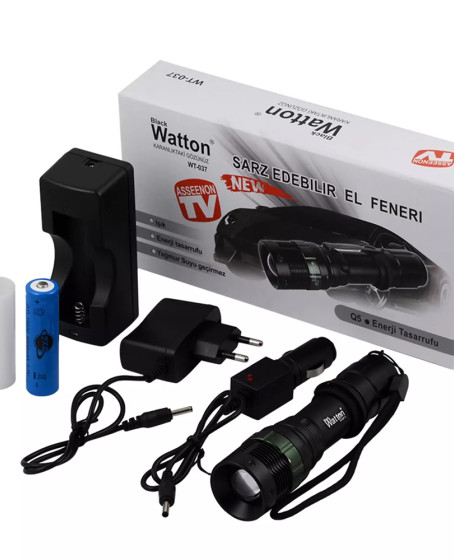 Şarjlı Zoomlu Acil Durum Feneri Wt-037 Şarjlı Zoomlu Acil Durum Feneri Wt-037