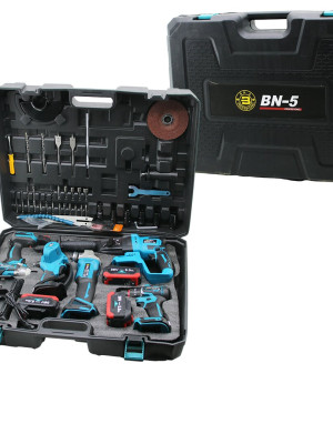 BN5 5PCS USTA ELEKTRİKLİ ALET SETİ ŞARJLI 36V 5.0Ah MATKAP HİLTİ TAŞLAMA SOMUN SÖKME