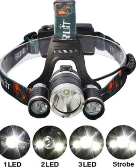 Boruit T6 Kafa Feneri 5000 Lumens 3Xcree Xm-T6+2R5 Lamba Led Kamp Lambası Boruit T6 Kafa Feneri 5000 Lumens 3Xcree Xm-T6+2R5 Lamba Led Kamp Lambası