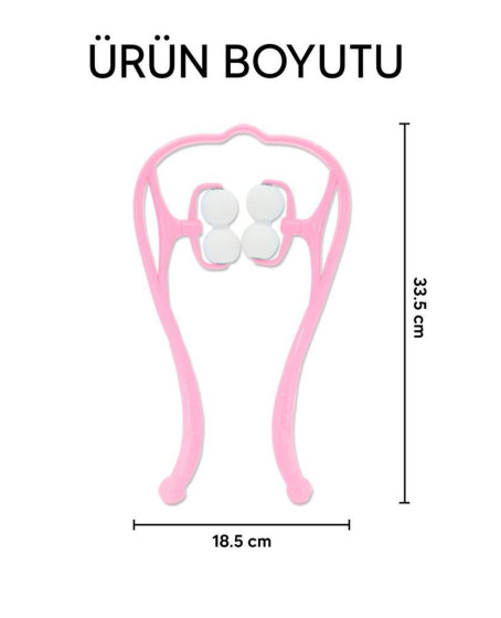 Boyun Bacak Ayak Bel Masaj Aleti Çok Fonksiyonlu Manuel 4 Tekerlekli - Pembe Boyun Bacak Ayak Bel Masaj Aleti Çok Fonksiyonlu Manuel 4 Tekerlekli - Pembe