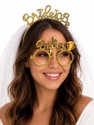 Bride To Be Gold Taç ve Parti Gözlüğü Seti