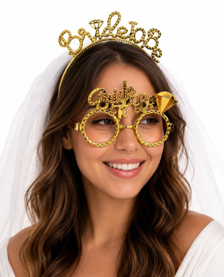 Bride To Be Gold Taç ve Parti Gözlüğü Seti