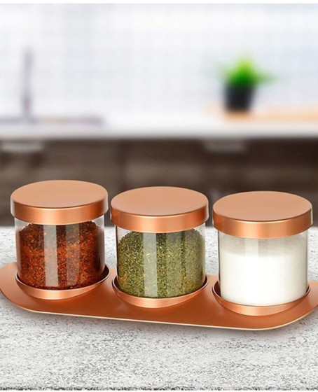 Bronz Baharat Seti Lüx 3lü Set