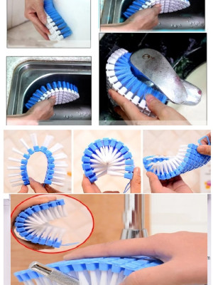 Bükülebilir  Esnek Kenar Köşe Lavabo Temizleme Fırçası Banyo Mutfak Fırçası