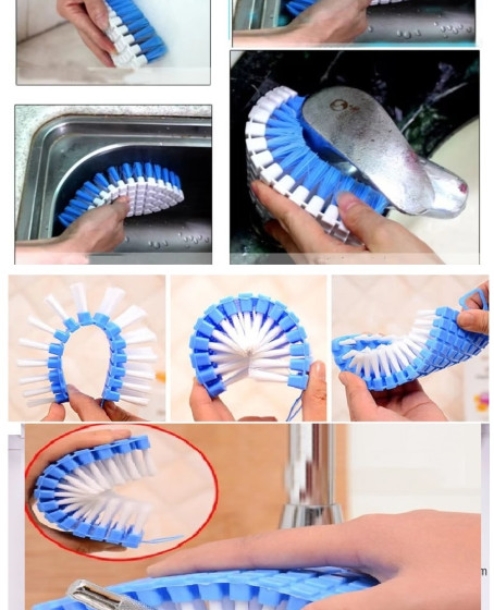 Bükülebilir  Esnek Kenar Köşe Lavabo Temizleme Fırçası Banyo Mutfak Fırçası