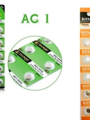 Buton Pil - Saat Lazer Hesap Makinesi Pili 10lu Paket AG1 LR621/LR60 1.55V Buton Pil - Saat Lazer Hesap Makinesi Pili 10lu Paket AG1 LR621/LR60 1.55V