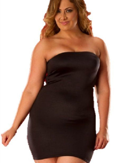 Büyük Beden Strapless Mini Elbise Büyük Beden Strapless Mini Elbise