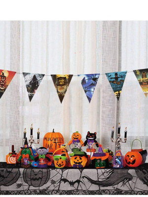 Cadılar Bayramı Halloween Flama Bayrak Banner Süs 8 li 3 Metre Cadılar Bayramı Halloween Flama Bayrak Banner Süs 8 li 3 Metre