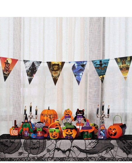 Cadılar Bayramı Halloween Flama Bayrak Banner Süs 8 li 3 Metre