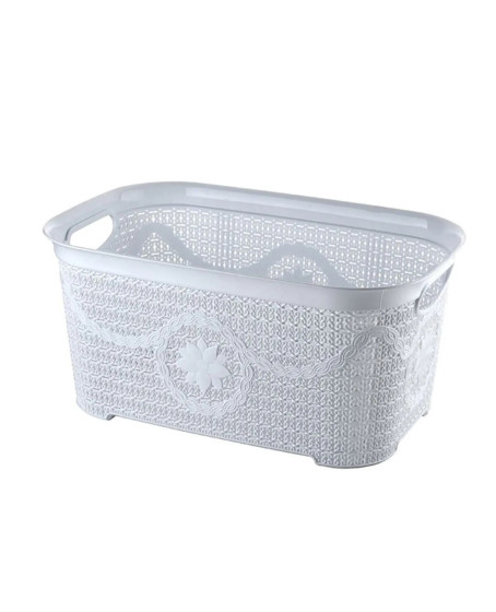 5 Parça Örgü Desenli Plastik Banyo Seti Çamaşır Sepeti Deterjanlık Çöp Kovası Klozet Fırçası - Mavi 5 Parça Örgü Desenli Plastik Banyo Seti Çamaşır Sepeti Deterjanlık Çöp Kovası Klozet Fırçası - Mavi