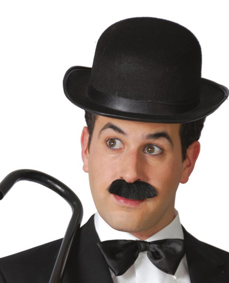 Charlie Chaplin Stil Yetişkin Şapkası – Siyah Melon Parti Şapkası