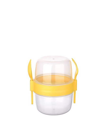 Çift Hazneli - Çatal Kaşıklı Portatif Müsli -Atıştırmalık Kabı 500 ML Çift Hazneli - Çatal Kaşıklı Portatif Müsli -Atıştırmalık Kabı 500 ML