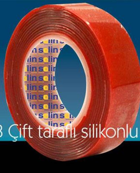 Çift Taraflı Akrilik Silikonize Bant 18 mm x 2 metre Kırmızı VHB
