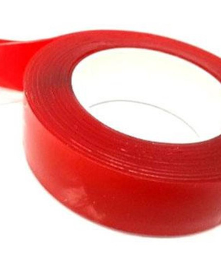 Çift Taraflı Akrilik Silikonize Bant 18 mm x 2 metre Kırmızı VHB