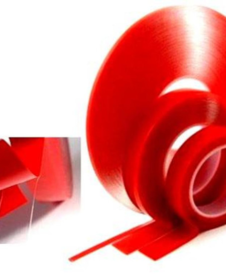 Çift Taraflı Akrilik Silikonize Bant 18 mm x 2 metre Kırmızı VHB