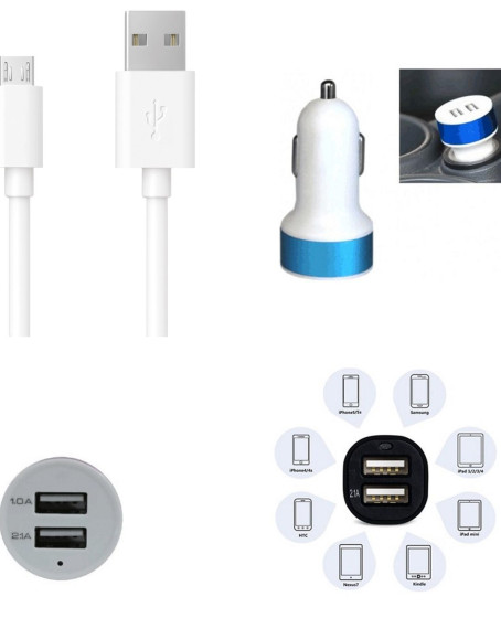 Çift USB Girişli 3.1 Çıkışlı Seyahat Seti Android / Micro Usb Çift USB Girişli 3.1 Çıkışlı Seyahat Seti Android / Micro Usb
