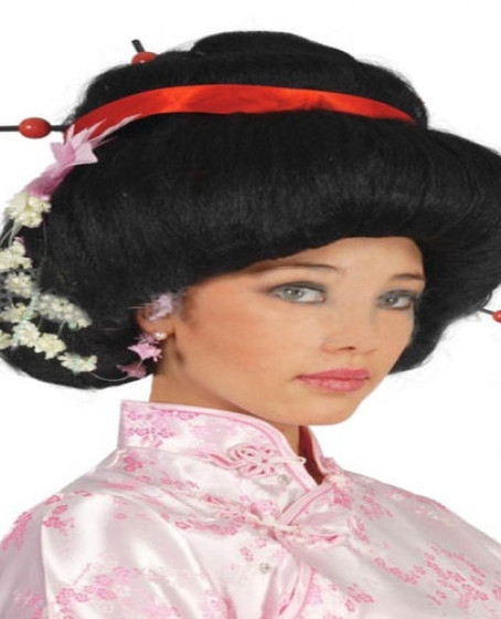 Çinli Peruk Japon Peruğu Geisha Peruğu Çocuk ve Yetişkin Boy