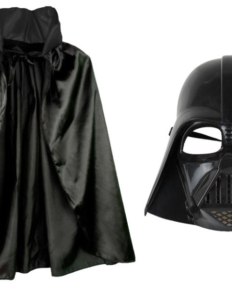 Çocuk Boy Yıldız Savaşları Star Wars Darth Vader Maskesi ve 90 cm Pelerin Seti Siyah
