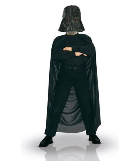Çocuk Boy Yıldız Savaşları Star Wars Darth Vader Maskesi ve 90 cm Pelerin Seti Siyah