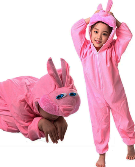Çocuk Tavşan Kostümü Pembe Renk 4-5 Yaş 100 cm Çocuk Tavşan Kostümü Pembe Renk 4-5 Yaş 100 cm