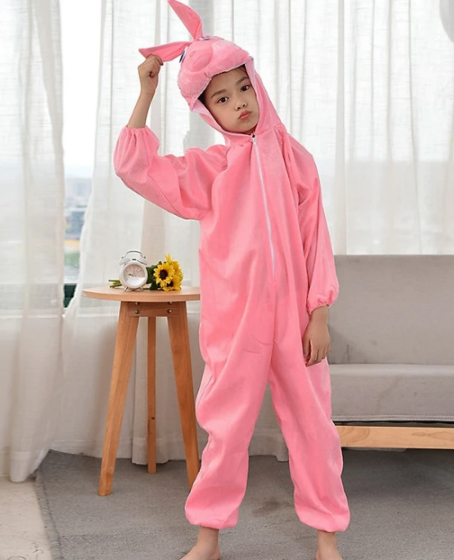 Çocuk Tavşan Kostümü Pembe Renk 2-3 Yaş 80 cm Çocuk Tavşan Kostümü Pembe Renk 2-3 Yaş 80 cm