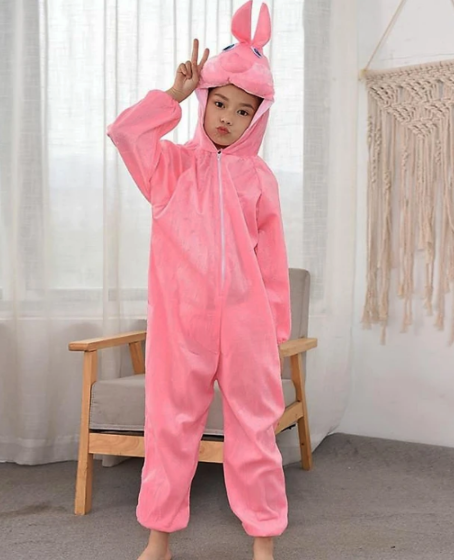 Çocuk Tavşan Kostümü Pembe Renk 4-5 Yaş 100 cm Çocuk Tavşan Kostümü Pembe Renk 4-5 Yaş 100 cm
