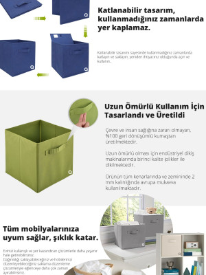 Çok Amaçlı Dolap İçi Düzenleyici Kutu - Mavi Çizgili Çok Amaçlı Dolap İçi Düzenleyici Kutu - Mavi Çizgili