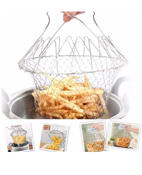 Çok Fonksiyonlu Pratik Süzgeç Katlanır - Kızartma Haşlama Aparatı -Chef Basket