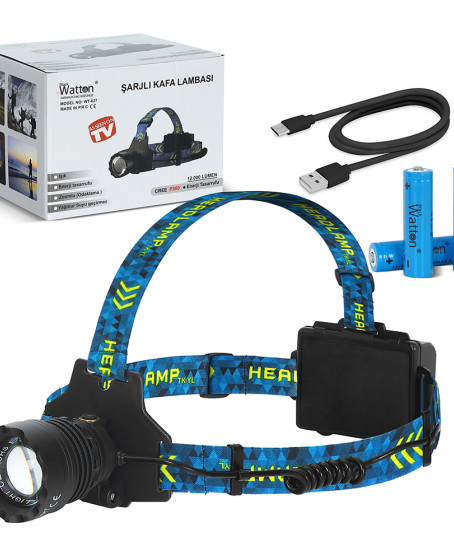Cree P360 12.000 Lümen Şarjlı Kafa Lambası WT-627 Cree P360 12.000 Lümen Şarjlı Kafa Lambası WT-627