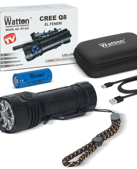 Cree Q8- XQG 8+1 Led Şarjlı El Feneri WT-623 Cree Q8- XQG 8+1 Led Şarjlı El Feneri WT-623