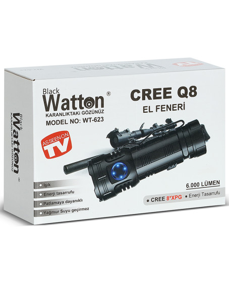 Cree Q8- XQG 8+1 Led Şarjlı El Feneri WT-623 Cree Q8- XQG 8+1 Led Şarjlı El Feneri WT-623