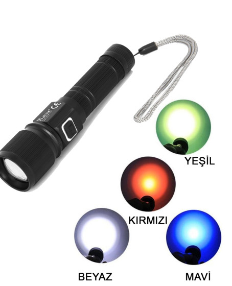 Cree TG Led 1000 Lümen Göstergeli Fonksiyonel El Feneri Wt-732