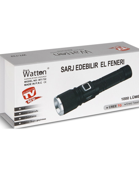 Cree TG Led 1000 Lümen Göstergeli Fonksiyonel El Feneri Wt-732