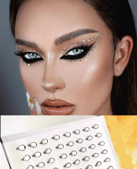 Damla Kristal Işıltılı Sticker Yüz Ve Vücut Makyaj Taşı ( 110 Adet )