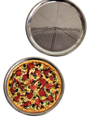 Delikli Çelik Pizza Ve Lahmacun Tepsisi Orta Boy -32  cm