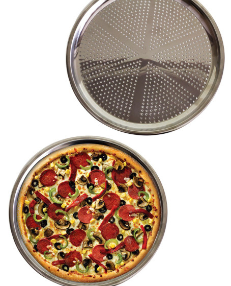 Delikli Çelik Pizza Ve Lahmacun Tepsisi Orta Boy -32  cm
