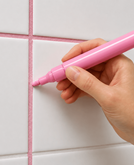 Derz Kalemi Fayans Arası Yenileme Suya Dayanıklı Derz Boyama Kalemi - Pembe