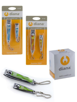 Diana 2 Li Renkli Vakumlu Tırnak Makası