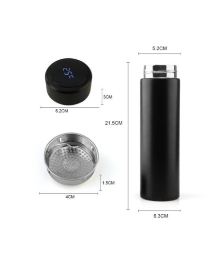 Dijital Sıcaklık Göstergeli Renkli Çelik Termos - 500 ML Dijital Sıcaklık Göstergeli Renkli Çelik Termos - 500 ML