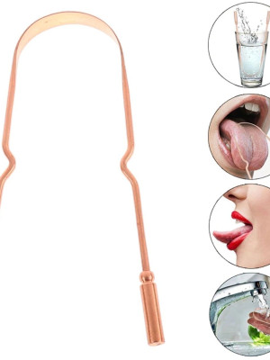 Dil Plağı Temizleme Aparatı - Dil Bakır Oil Pulling