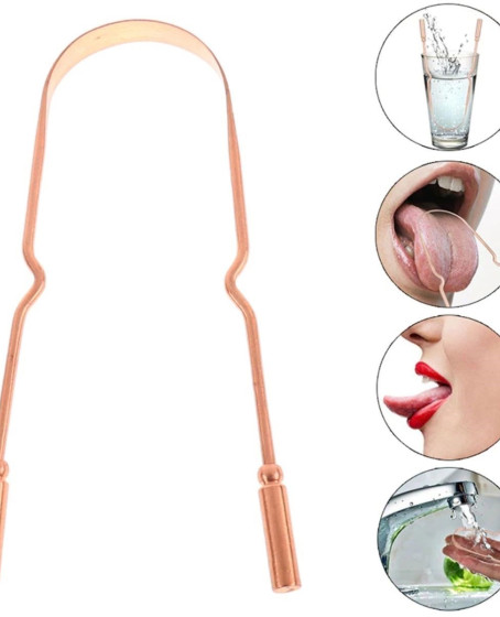 Dil Plağı Temizleme Aparatı - Dil Bakır Oil Pulling