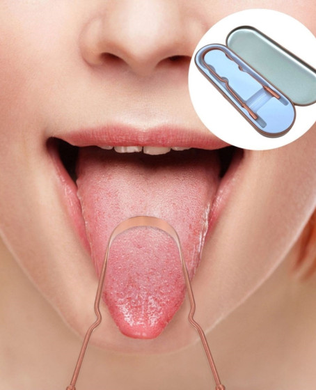 Dil Plağı Temizleme Aparatı - Dil Bakır Oil Pulling