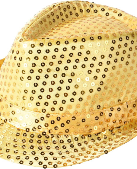 Disko Star Altın Gold Payetli Fötr Şapka Yetişkin Boy Disko Star Altın Gold Payetli Fötr Şapka Yetişkin Boy