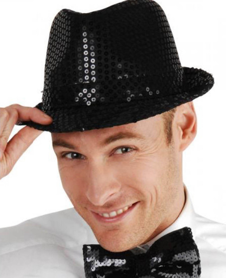 Disko Star Siyah Payetli Fötr Şapka Yetişkin Boy Disko Star Siyah Payetli Fötr Şapka Yetişkin Boy