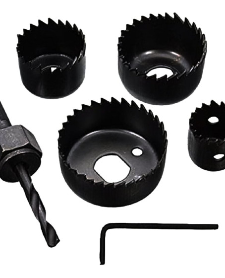 6 PARÇA BUAT AÇMA PANÇ SETİ 32-38-44-54MM & 3/8 HEX ANAHTAR METAL AHŞAP PLASTİK DELİK AÇMA
