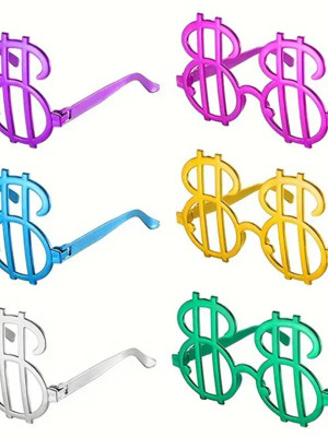 Dolar Şekilli Metalize Parti Gözlüğü 6 Adet