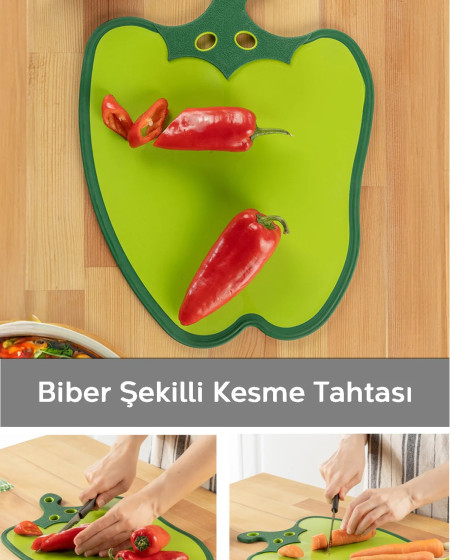 Dolma Biber Figürlü Kaydırmaz Kesme Tahtası Doğrama Panosu Dolma Biber Figürlü Kaydırmaz Kesme Tahtası Doğrama Panosu