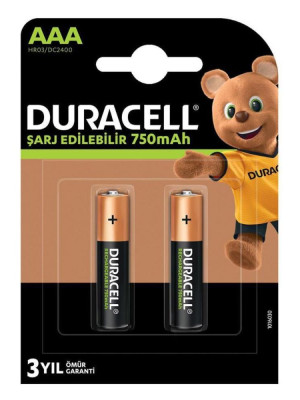 Duracell 1.2V 750 MAh AAA Şarjlı Kalem Pil 2li