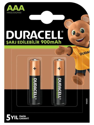 Duracell 1.2V 900mAh AAA Şarj Edilebilir İnce Kalem Pil 2'li Paket